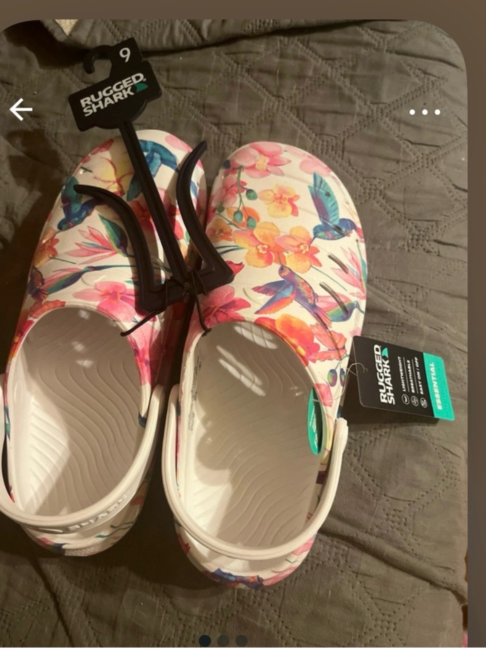 Women’s Floral Clog - White with Multicolor Print